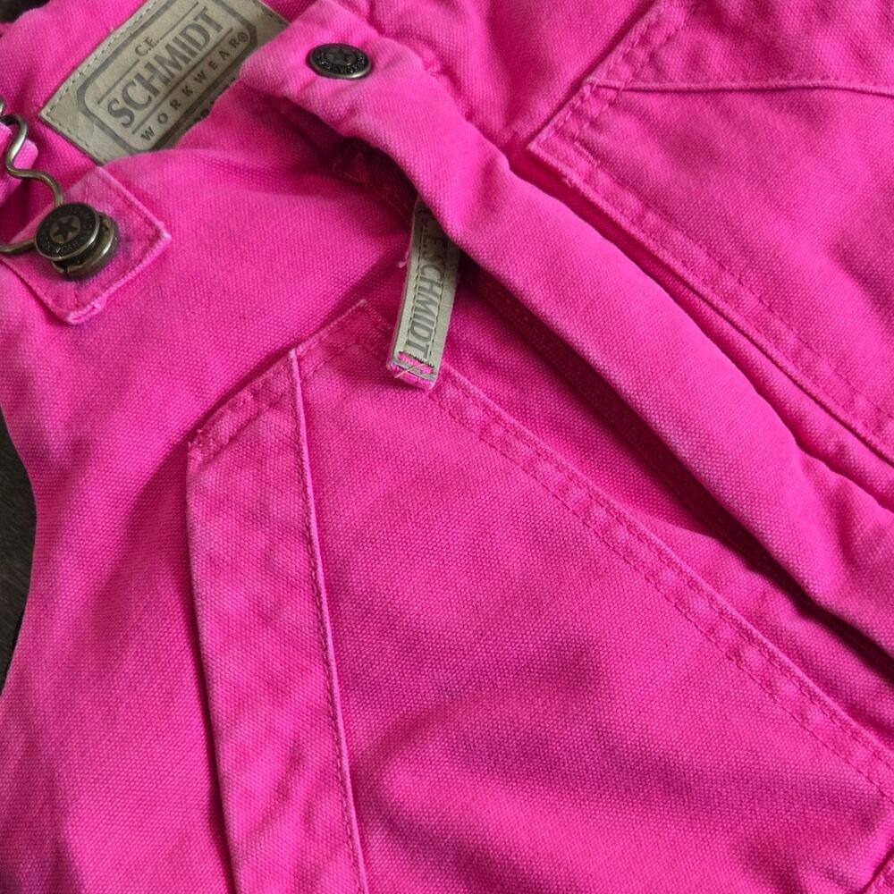 Schmidt Kids Hot Pink Insulated Bib Snow Overalls Youth Medium 10-12 Vintage - Picture 7 of 11